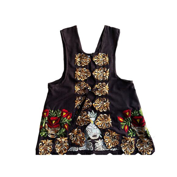 Mexican Folkloric apron embroidered  one of a kind mexico todo corazon  B4 - Picture 6 of 8